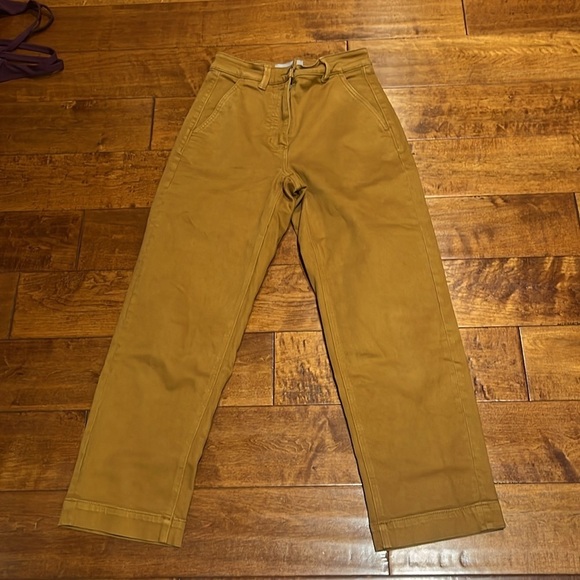 Everlane Cropped Straight Regular Mustard Brown Jean Pant Size 0 - Picture 2 of 13